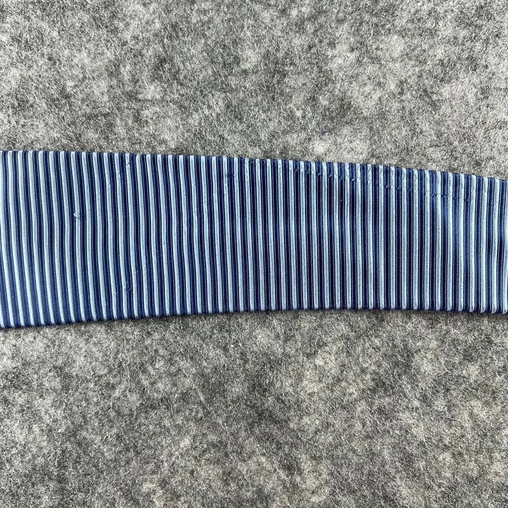 Volta‎ Seta made in ITALY 100% Silk Tie Men's Navy Blue Stripe Necktie